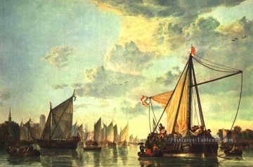  Peintre Tableaux - La Maas à Dordrecht paysage marin peintre Aelbert Cuyp